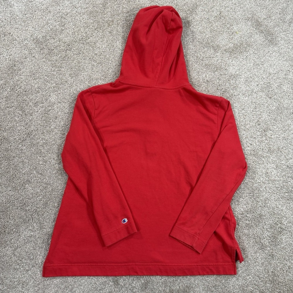 Champion Maryland Terrapins Hoodie L‎ Pullover College Logo Red Fleece Womens - Picture 8 of 8